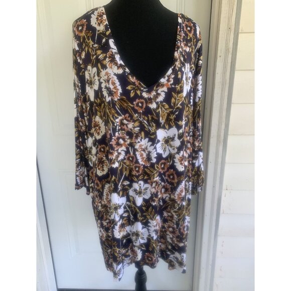 The Prairie by Rachel Ashwell Size 3X Fall Tunic Vneck hi/lo Stretchy - Picture 1 of 7